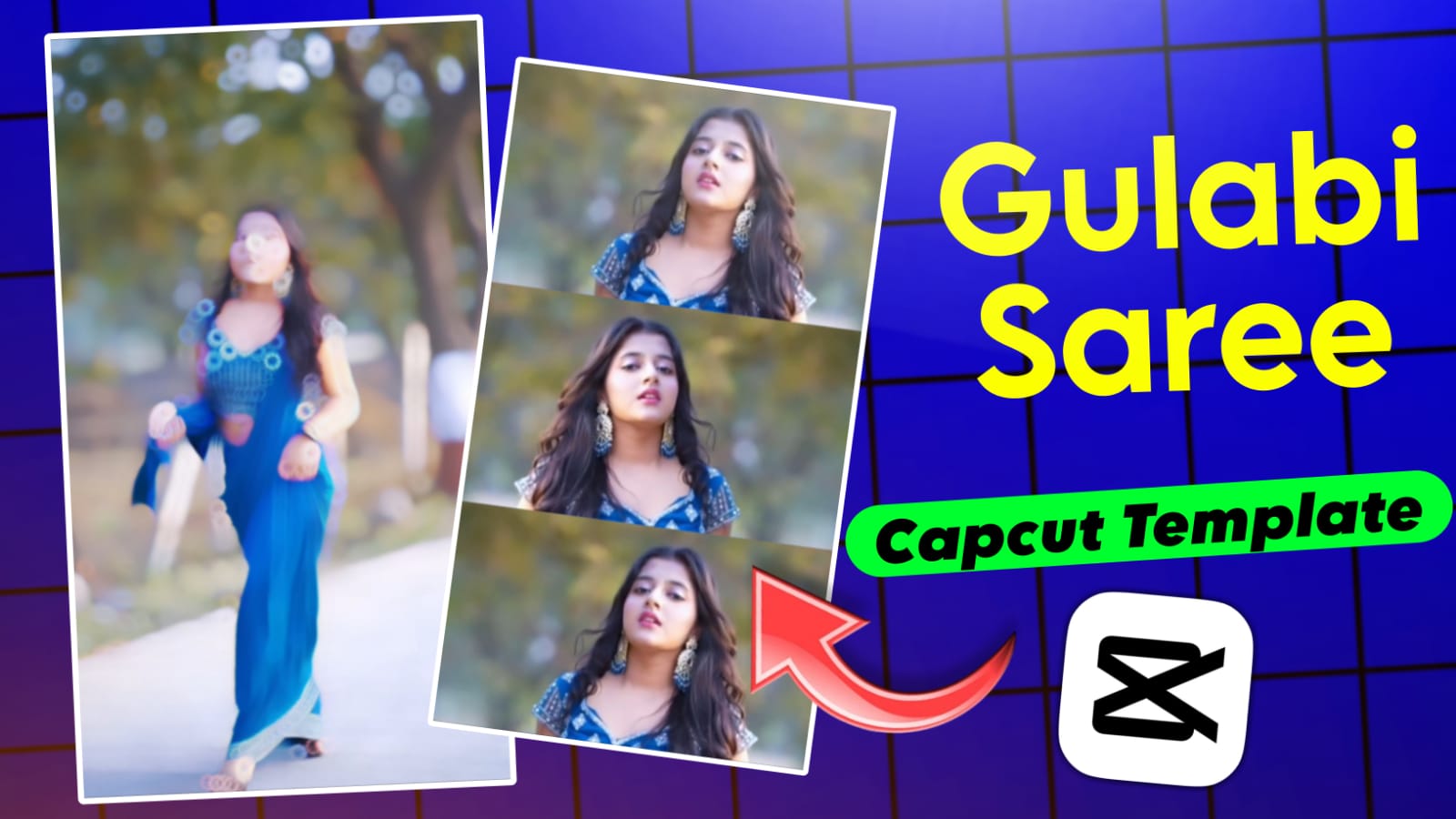 Gulabi saree capcut template