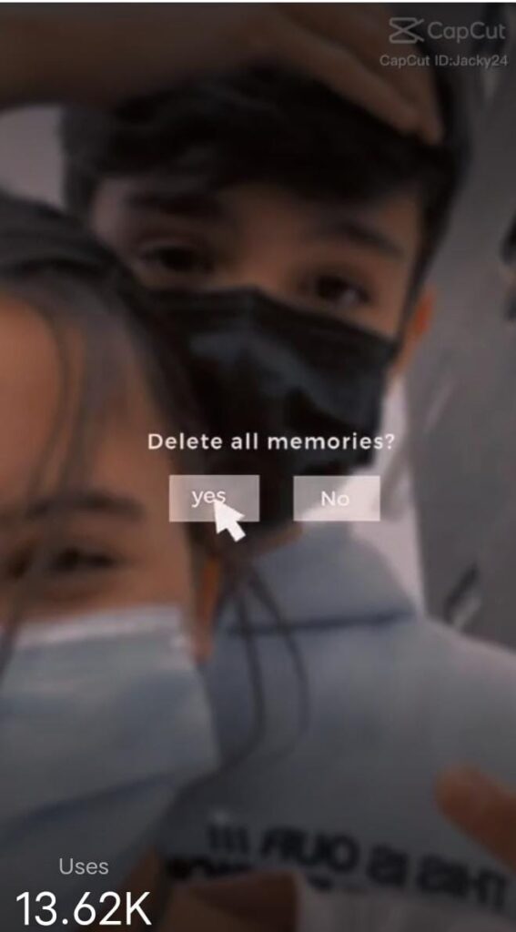 Delete all memories capcut template link